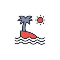 island icon. .Editable stroke.linear style sign for use web design,logo.Symbol illustration. vector