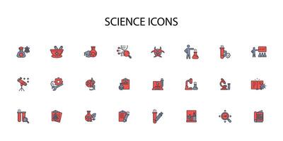 science icon set..Editable stroke.linear style sign for use web design,logo.Symbol illustration. vector