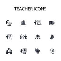 Teacher icon set..Editable stroke.linear style sign for use web design,logo.Symbol illustration. vector