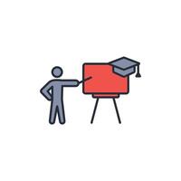 teacher icon. .Editable stroke.linear style sign for use web design,logo.Symbol illustration. vector