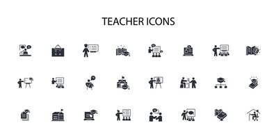 Teacher icon set..Editable stroke.linear style sign for use web design,logo.Symbol illustration. vector