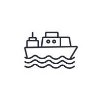 ferry boat icon. .Editable stroke.linear style sign for use web design,logo.Symbol illustration. vector