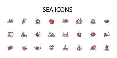 Sea icon. .Editable stroke.linear style sign for use web design,logo.Symbol illustration. vector