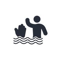 drowning icon. .Editable stroke.linear style sign for use web design,logo.Symbol illustration. vector