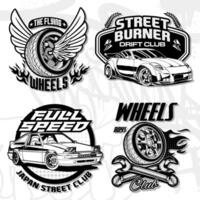 Racing Car Badge Illustrations. Race Logo Badge vector