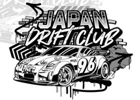 Car Graffiti Illustration. Street racing car illustration in graffiti style. vector