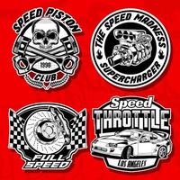 Racing Car Badge Illustrations. Race Logo Badge vector