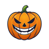 Collection of Creepy Halloween Pumpkin Logo Designs Isolated png