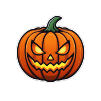 Collection of Creepy Halloween Pumpkin Logo Designs Isolated png