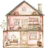 casa com uma Rosa cobertura e Rosa paredes png