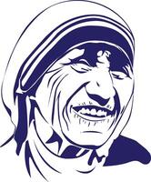 Mother Teresa lineart vector