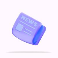 news paper on isolated white background, 3dillustration vector