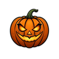 Collection of Creepy Halloween Pumpkin Logo Designs Isolated png