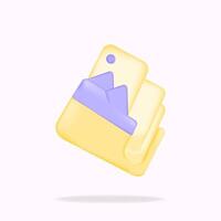 management storage folder with document files, 3d illustration icon vector