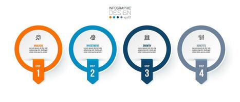 Infographic template business concept with step. vector