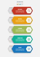 Infographic template business concept with workflow. vector