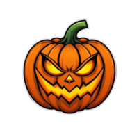 Collection of Creepy Halloween Pumpkin Logo Designs Isolated png