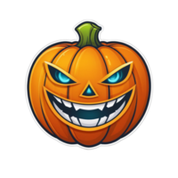 Collection of Creepy Halloween Pumpkin Logo Designs Isolated png