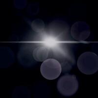 luz de sol especial lente llamarada ligero en negro antecedentes vector