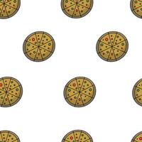 pizza doodle style seamless pattern vector