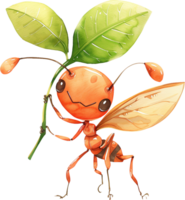 Cute Ant Ant Leaf watercolor png