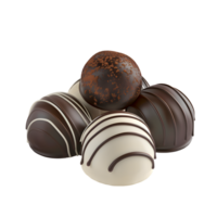 Isolated dark chocolate truffle, a rich and delicious dessert isolated on transparent background png