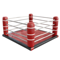 boxing box red color arena 3d render isolated on transparent background png