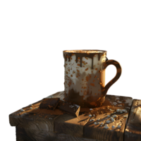 a cup of hot chocolate on table isolated on transparent background png