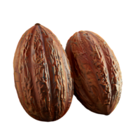 Castanho chocolate Páscoa ovos com uma poucos nozes espalhados por aí eles isolado em uma transparente fundo png