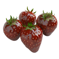 A ripe red strawberry sits isolated on transparent background png