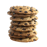 geïsoleerd stack van heerlijk chocola spaander koekjes geïsoleerd Aan transparant achtergrond png