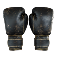 A weathered pair of brown leather boxing gloves, likely used in many matches png