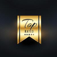 top rated golden label design vector