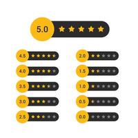 set of star rating symbol design vector