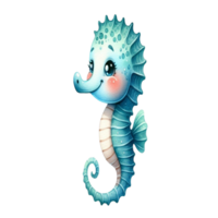 aigenerated cartoon sea horse png