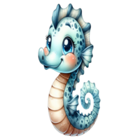 aigenerated cartoon sea horse png