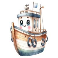 aigenerated boat with blue png