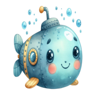 aigenerated cute submarine png