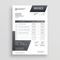 abstract black invoice template design vector