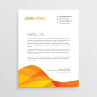 orange business letterhead design template vector