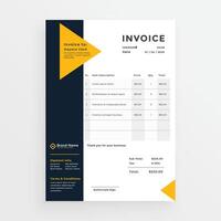 minimal business invoice template design vector