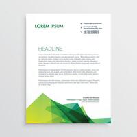 abstract green business letterhead design vector