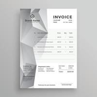 creative loy poly invoice template design vector