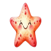 aigenerated cute starfish watercolor png