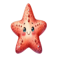 aigenerated cute starfish watercolor png