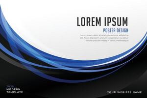 stylish black and blue wavy business style design vector