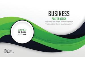 stylish green theme business presentation template design vector