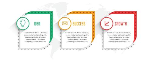 profesional Tres pasos negocio infografia modelo diseño vector