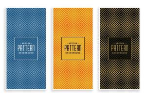 geometric diamond shape lines abstract pattern banners set vector