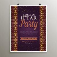 iftar party food invitation template design vector